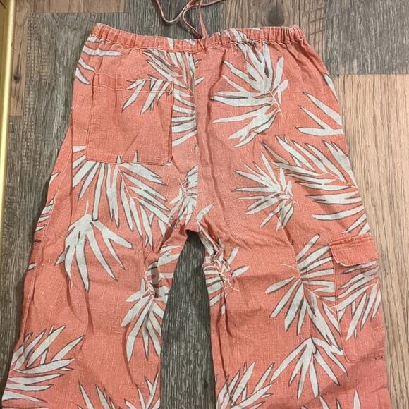 Chicos Linen palm pattern coral pants size 0 - Picture 4 of 4